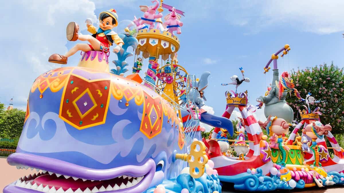 Pinocchio in the Festival of Fantasy Parade at the Magic Kingdom