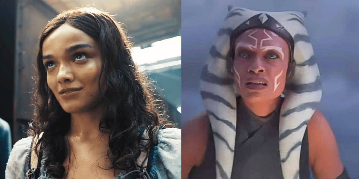 L: Rachel Zegler in 'Hunger Games' R: Rosario Dawson in 'Ahsoka'
