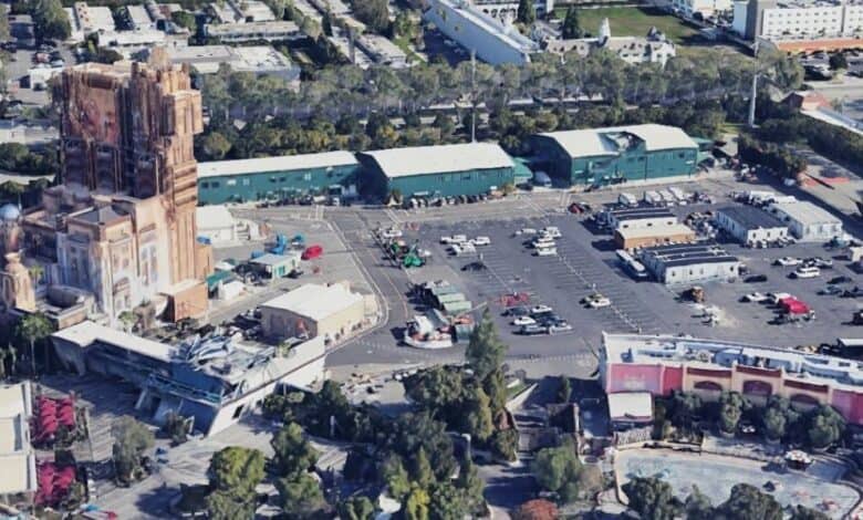 Aerial view of Avengers Campus at Disney California Adventure Park