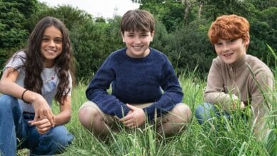 Arabella Stanton, Dominic McLaughlin, and Alastair Stout in the new Harry Potter series