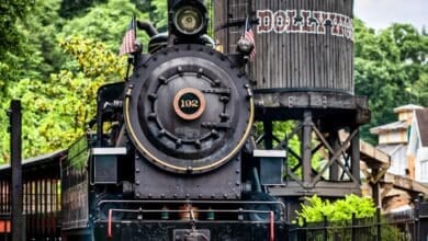 The Dollywood Express steam train.