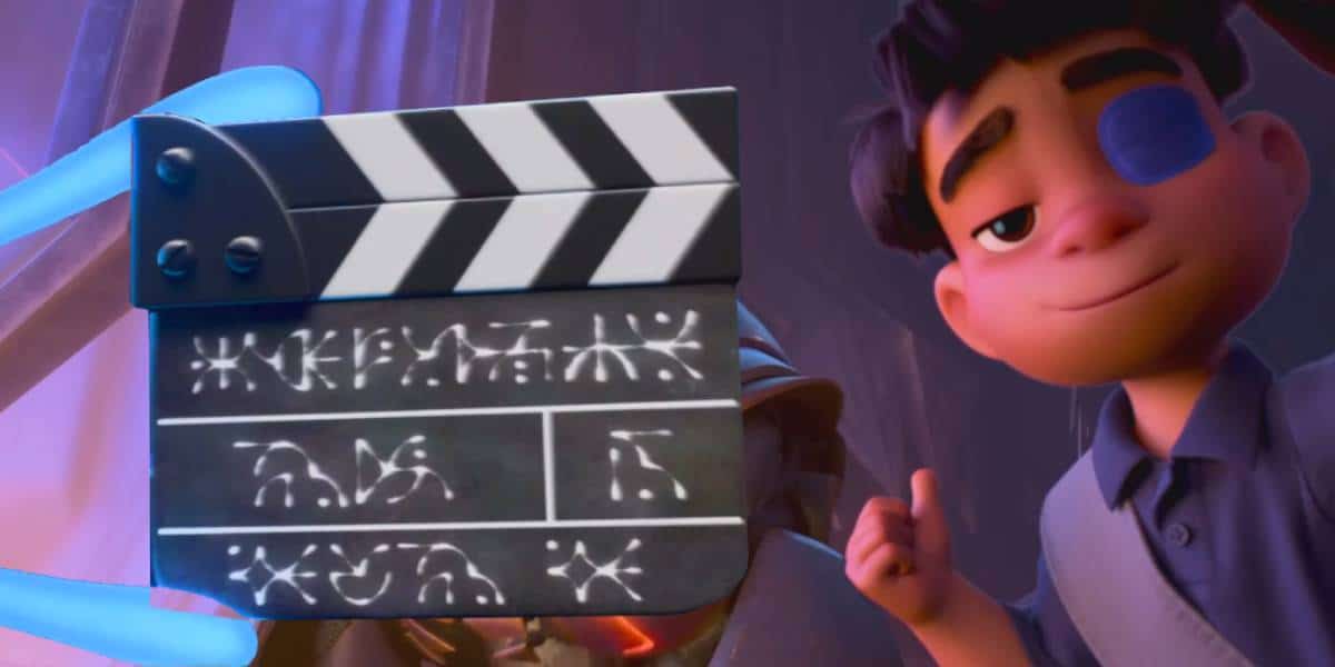 Pixar Elio bloopers in a softly lit background.