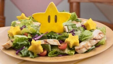 a salad from Toadstool Cafe in Super Nintendo World