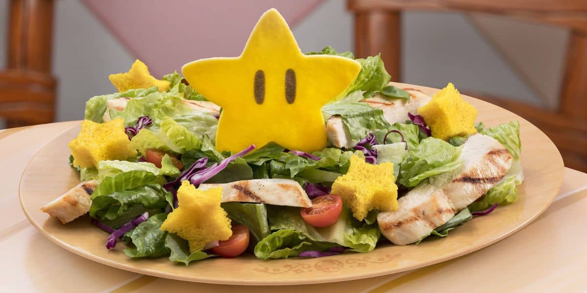 a salad from Toadstool Cafe in Super Nintendo World