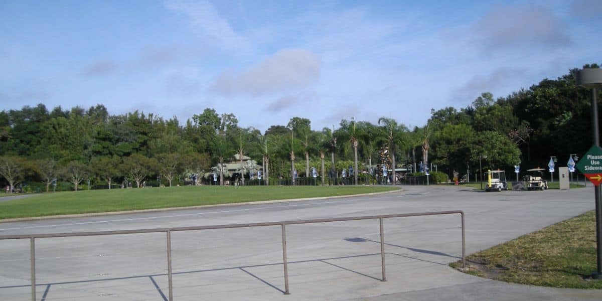 The entrance to Walt Disney World Resort's Disney's Animal Kingdom Theme Park, empty of crowds