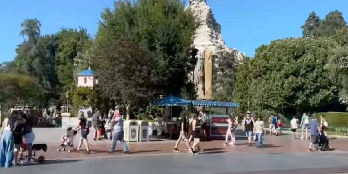 Sparse crowds in Fantasyland at Disneyland Park