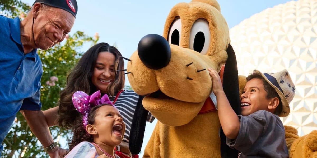 Walt Disney World Resort Annual Passholders with Pluto at EPCOT