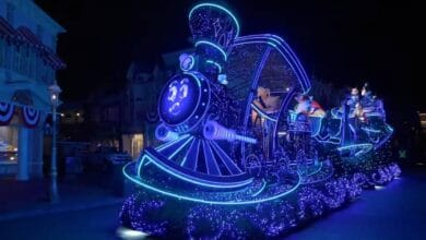 Whimsy the train in Disney's Starlight Parade