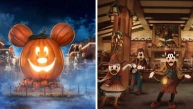 (Left) Mickey Mouse Jack O’Lantern, (Right) Clarabelle's Enchanted Halloween Dinner Disneyland
