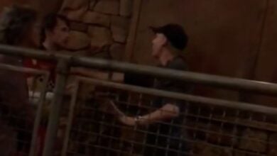 A man confronting cast members at Disneyland Resort because his family joined the Single Rider line and got separated.