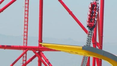 The Red Force roller coaster at Port Aventura World's Ferrari Land.