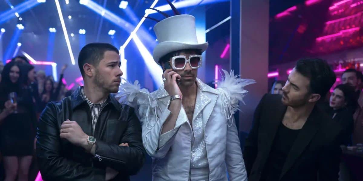 Nick Jonas, Joe Jonas, and Nick Jonas in A Very Jonas Christmas Movie