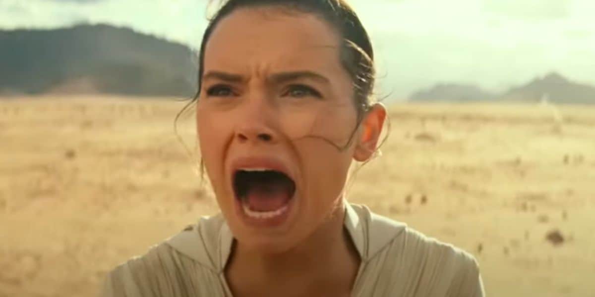 Rey (Daisy Ridley) screaming in 'The Rise of Skywalker'