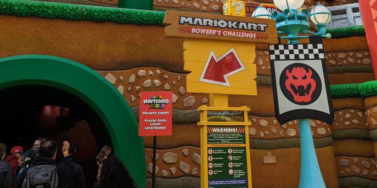Entrance to the Mario Kart: Bowser’s Challenge ride at Universal Studios Hollywood