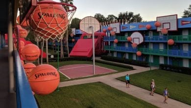 The basketball-themed section of Disney's All-Star Sports Resort