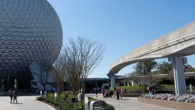 Visitors at the entrance to EPCOT