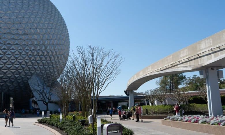 Visitors at the entrance to EPCOT
