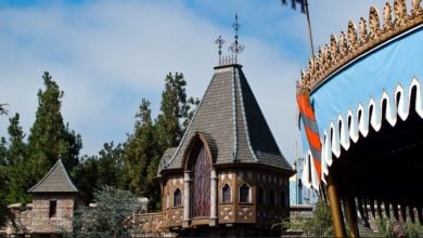 The top of the carousel in Fantasyland at Disneyland Park.