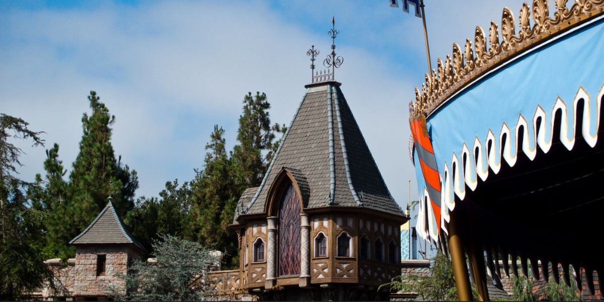 The top of the carousel in Fantasyland at Disneyland Park.