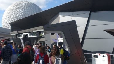 People in line for Guardians of the Galaxy: Cosmic Rewind at EPCOT.