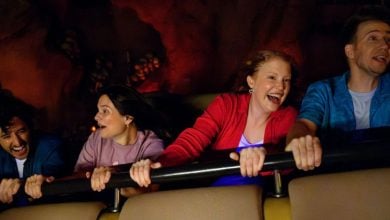 Guests ride Indiana Jones Adventure at Disneyland