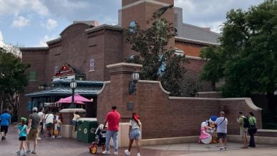 People walk near Muppet*Vision 3D at Disney's Hollywood Studios.