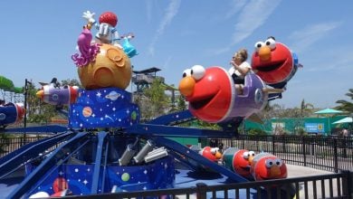 An Elmo ride at Sesame Place San Diego.