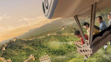 Guests ride Soaring Over the Horizon