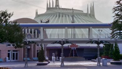 The outside of Space Mountain in Tomorrowland at Magic Kingdom Park at Walt Disney World Resort