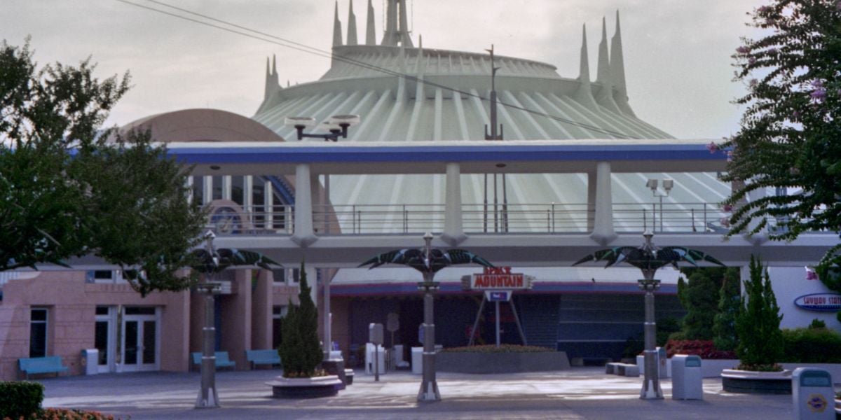 The outside of Space Mountain in Tomorrowland at Magic Kingdom Park at Walt Disney World Resort