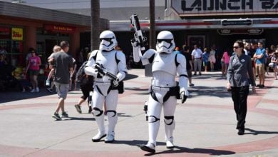 Stormtroopers outside Star Wars Launch Bay