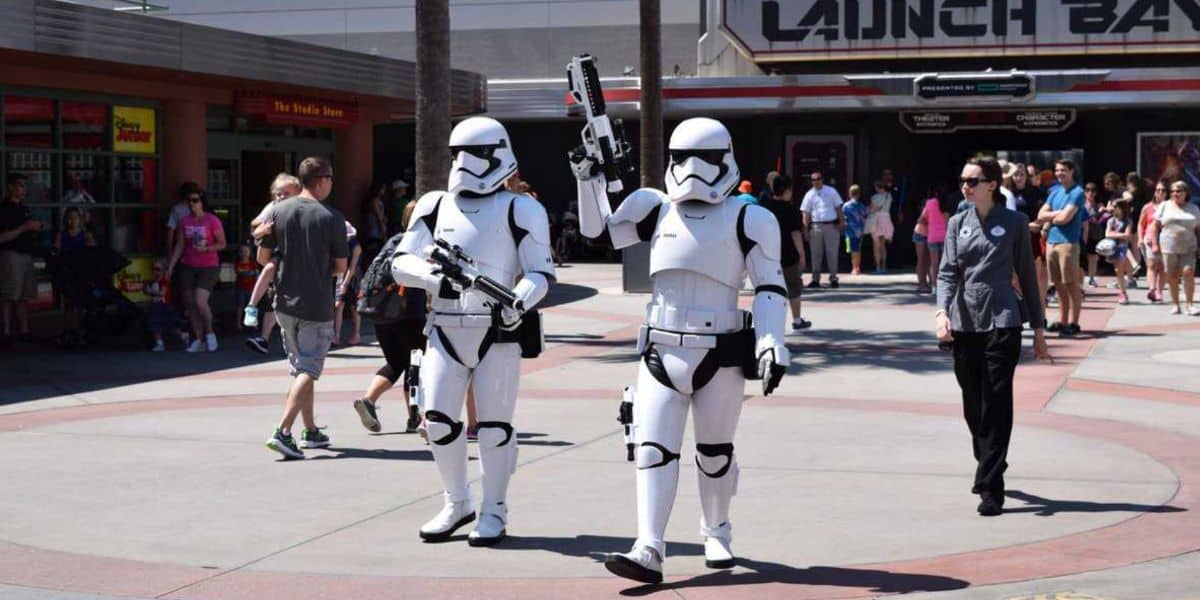 Stormtroopers outside Star Wars Launch Bay