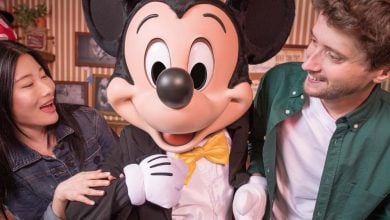 Mickey Mouse meets guests in his temporary Studio D location