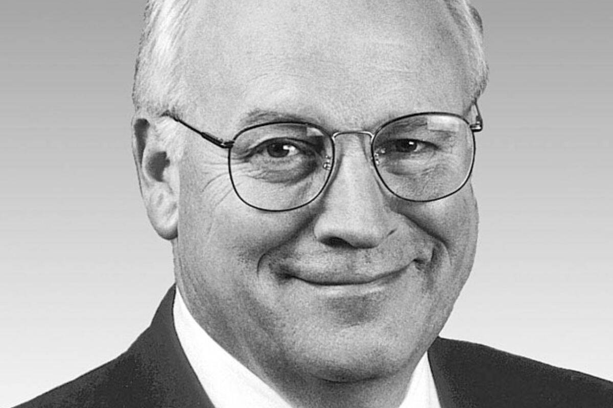 Dick Cheney in black and white.