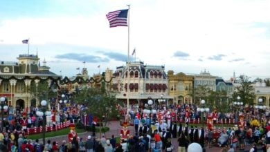 The flag retreat in Magic Kingdom at Walt Disney World Resort.
