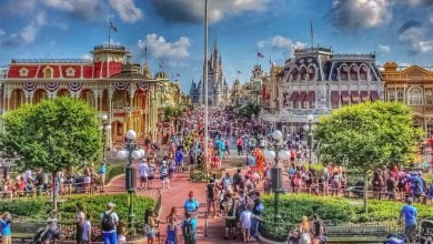 A look at Main Street USA at Magic Kingdom Park from the Walt Disney World Railroad station.
