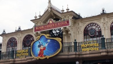 The entrance to the Main Street U.S.A. Disneyland Railroad station in Paris