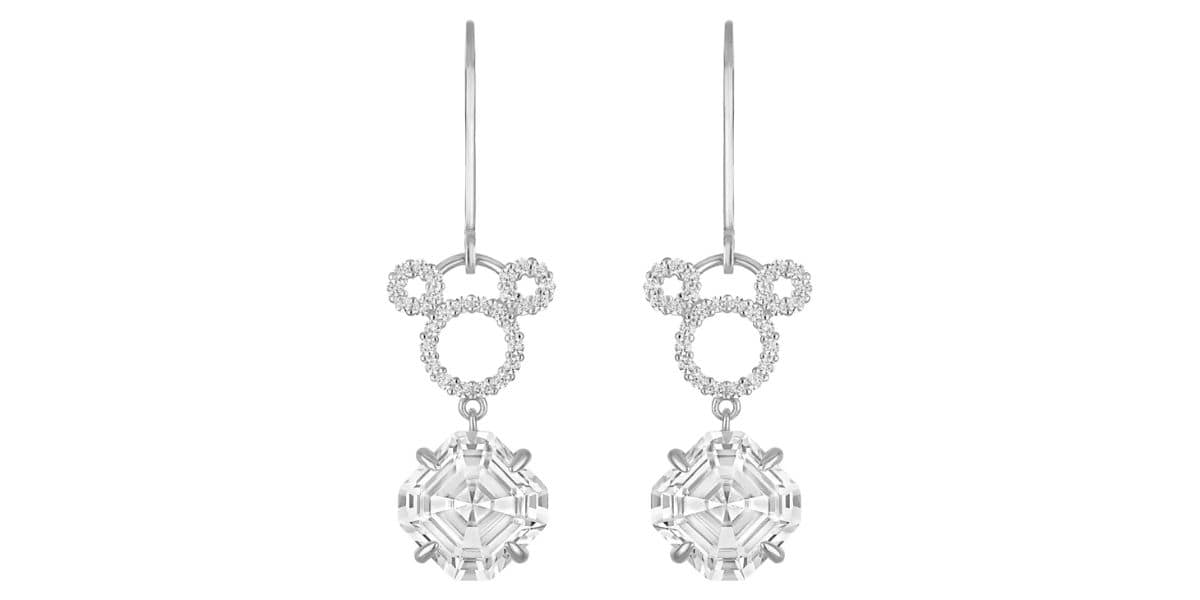 Mickey Mouse Icon Swarovski Crystal Drop Earrings by Rebecca Hook