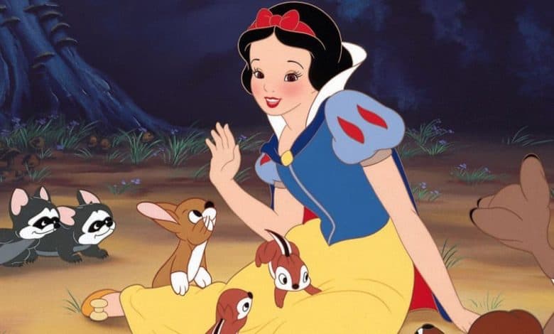 Snow White and her animal friends in the original animated film.