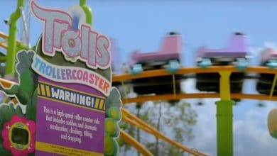 Trolls rollercoaster in Dreamworks Land in Universal Studios Florida