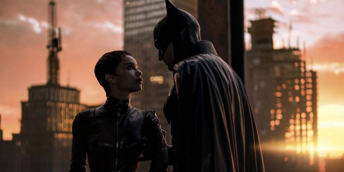 Robert Pattinson as Batman and Zoë Kravitz as Catwoman in 'The Batman'