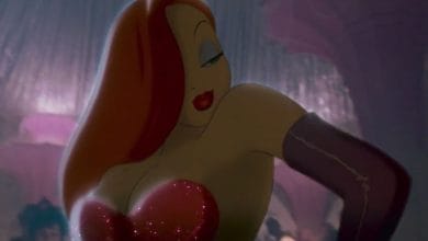 Jessica Rabbit performing at the Ink and Paint Club in Toontown.
