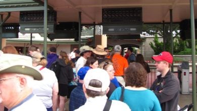 Guests line up to enter Magic Kingdom Park
