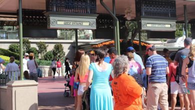Guests line up at the entrance to Magic Kingdom Park