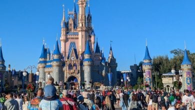 Guests in front of Cinderella Castle at Magic Kingdom Park