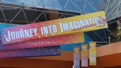 A "Journey Into Imagination With Figment" sign at EPCOT
