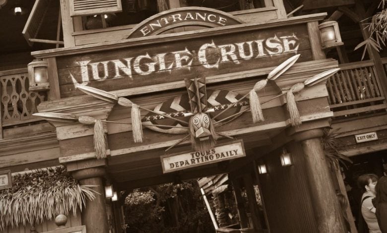 The Jungle Cruise attraction entrance at Disneyland.