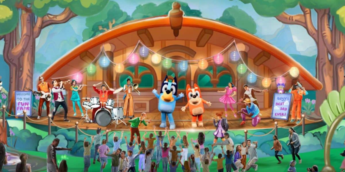 Blue and Bingo live show concept art for Disneyland California