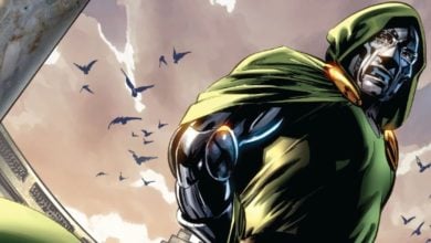 Doctor Doom stares menacingly in Marvel Comic book