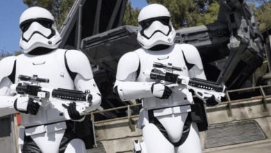 Stormtroopers in Star Wars: Galaxy's Edge at Disneyland